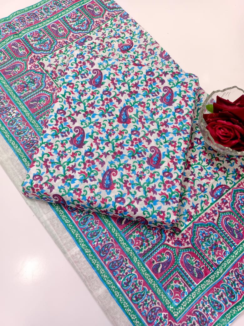 New designs of "Block print" with full print Dupatta