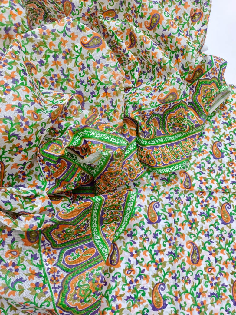 "Block print" with full print Dupatta